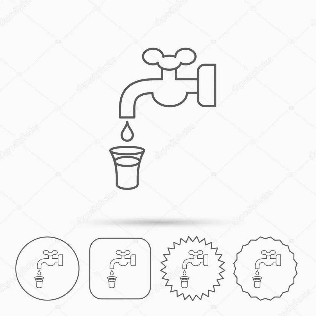 Save water creative coloring page