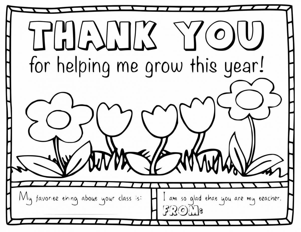 Live thank you coloring page