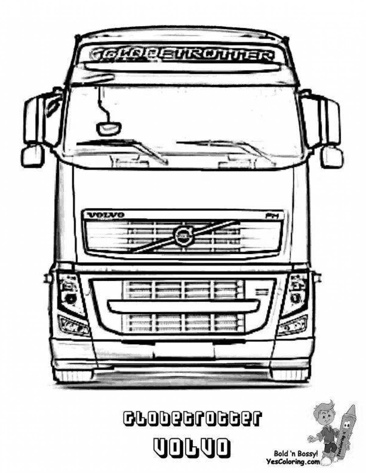 Colouring gorgeous volvo truck