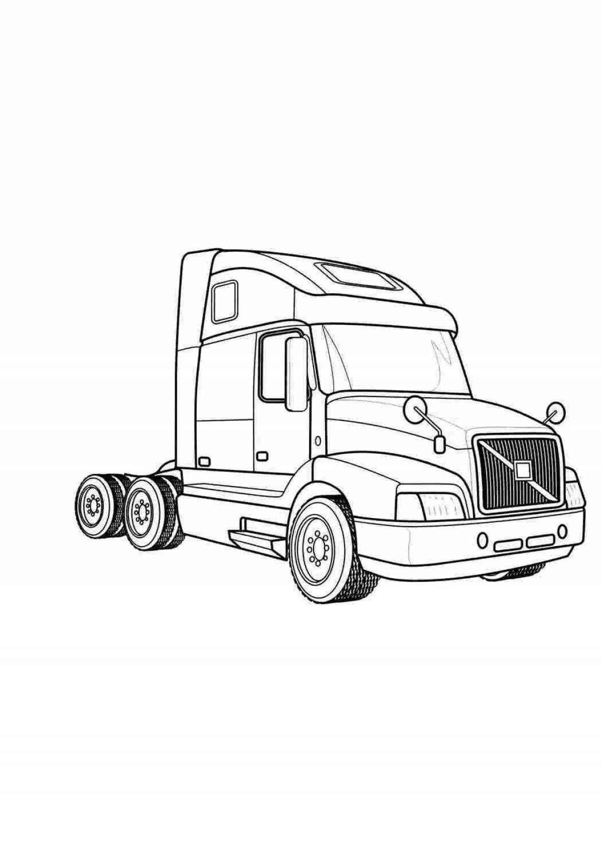 Coloring page fancy volvo truck