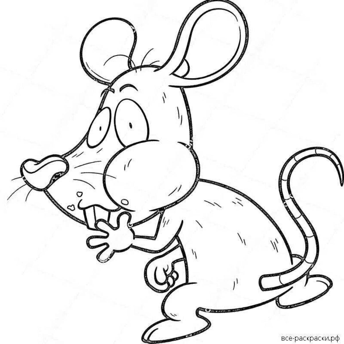 Coloring funny rat lariska