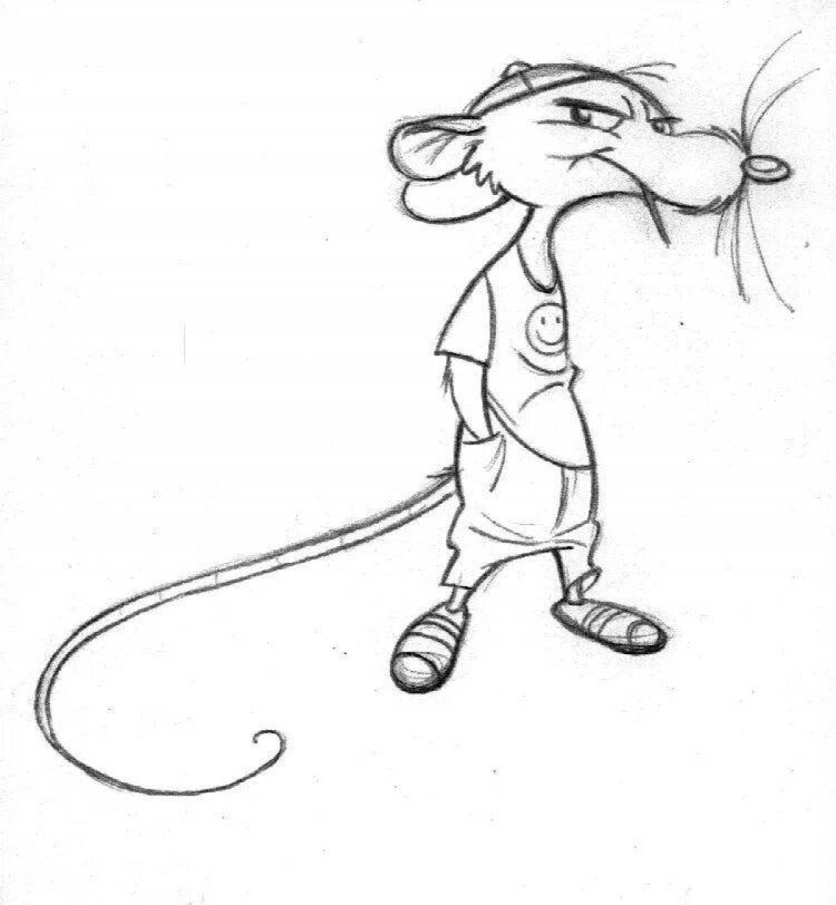 Раскраска очаровательная крыса лариска
