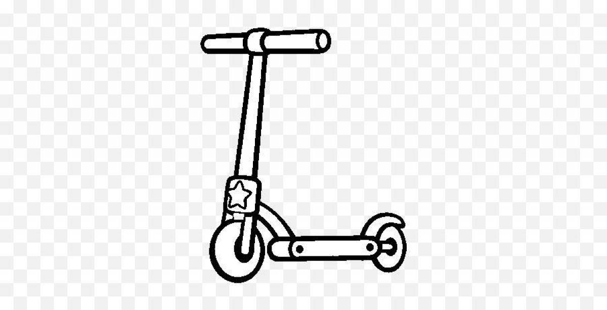 Coloring page bold stunt scooter