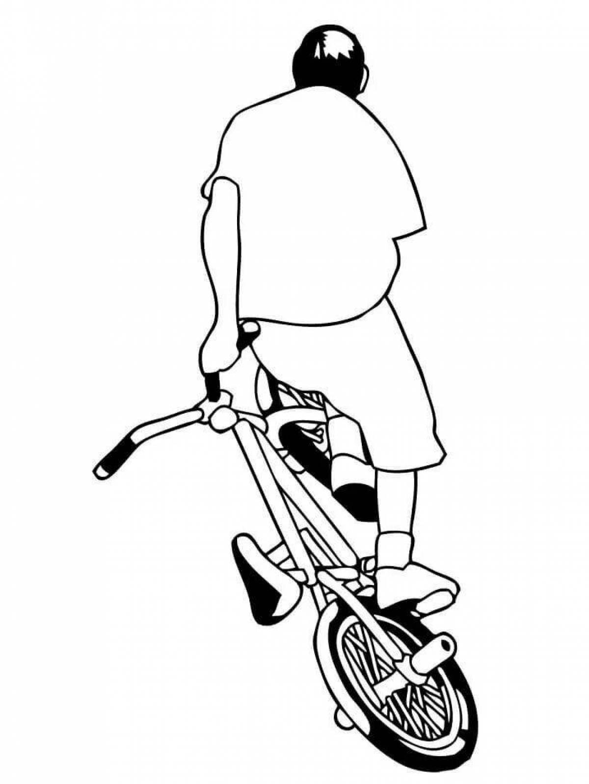 Coloring page glowing stunt scooter