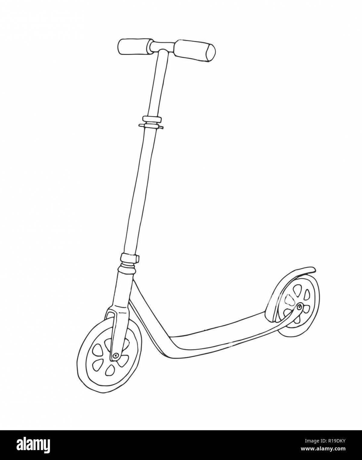 Coloring page dazzling stunt scooter