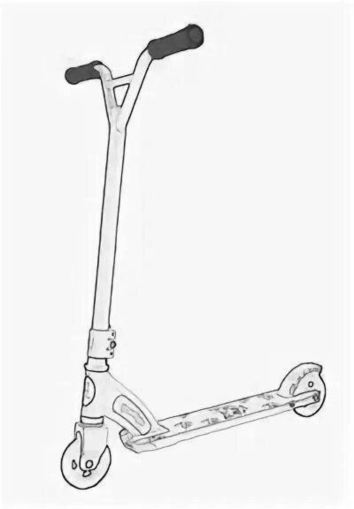 Coloring page shiny stunt scooter
