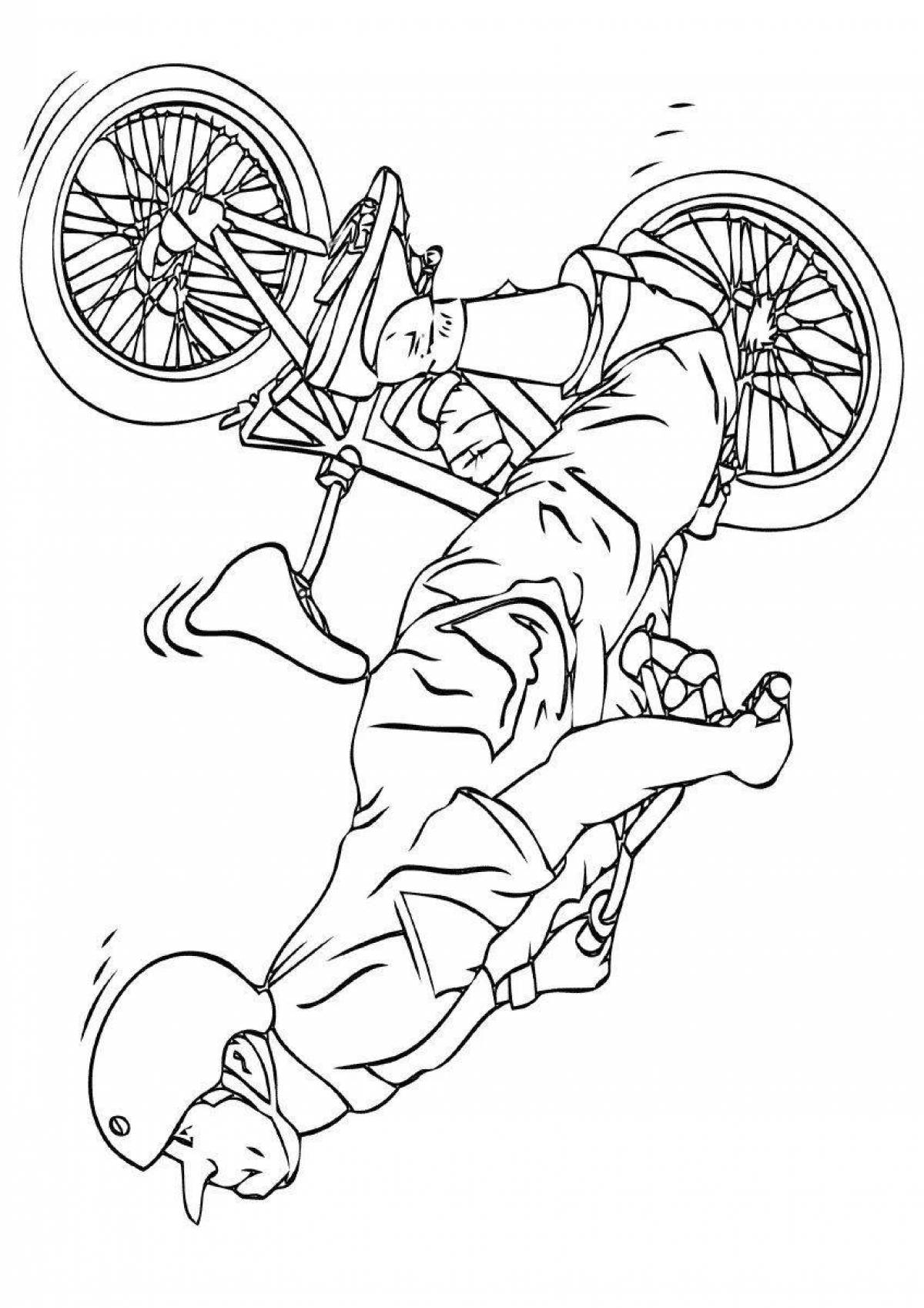 Coloring page playful stunt scooter