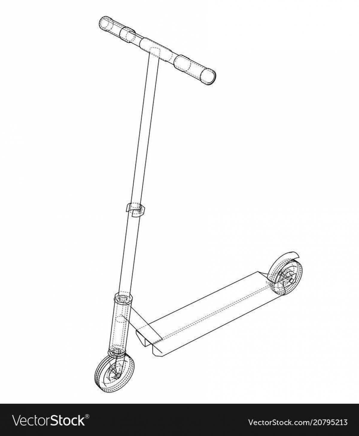 Royal stunt scooter coloring page