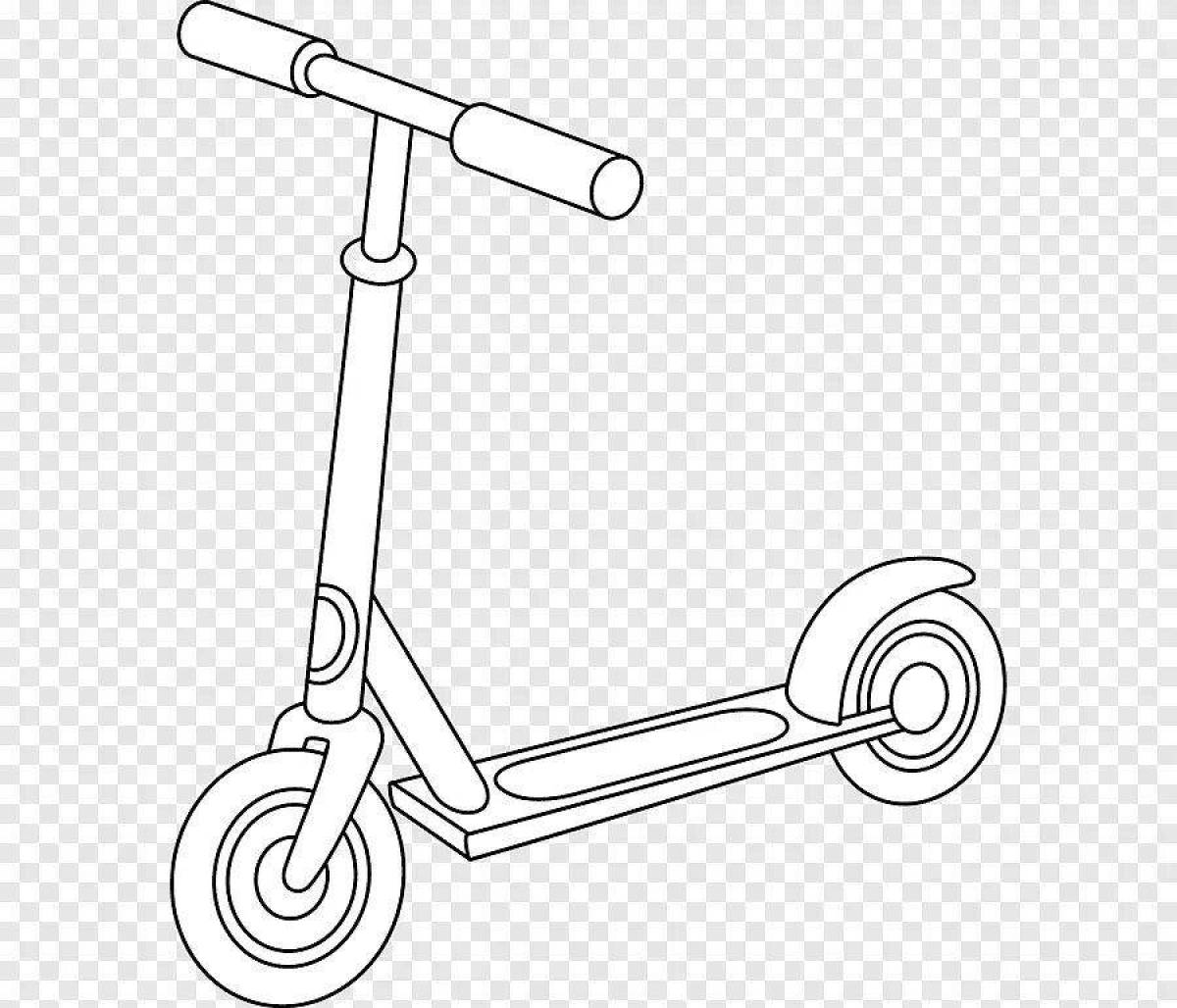 Impressive stunt scooter coloring page