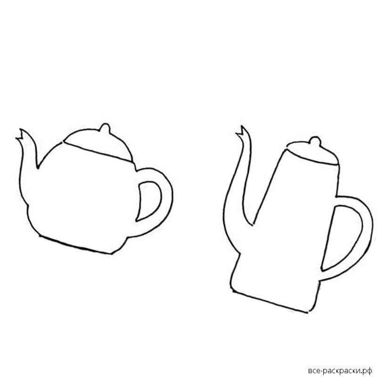 Shining electric kettle coloring page