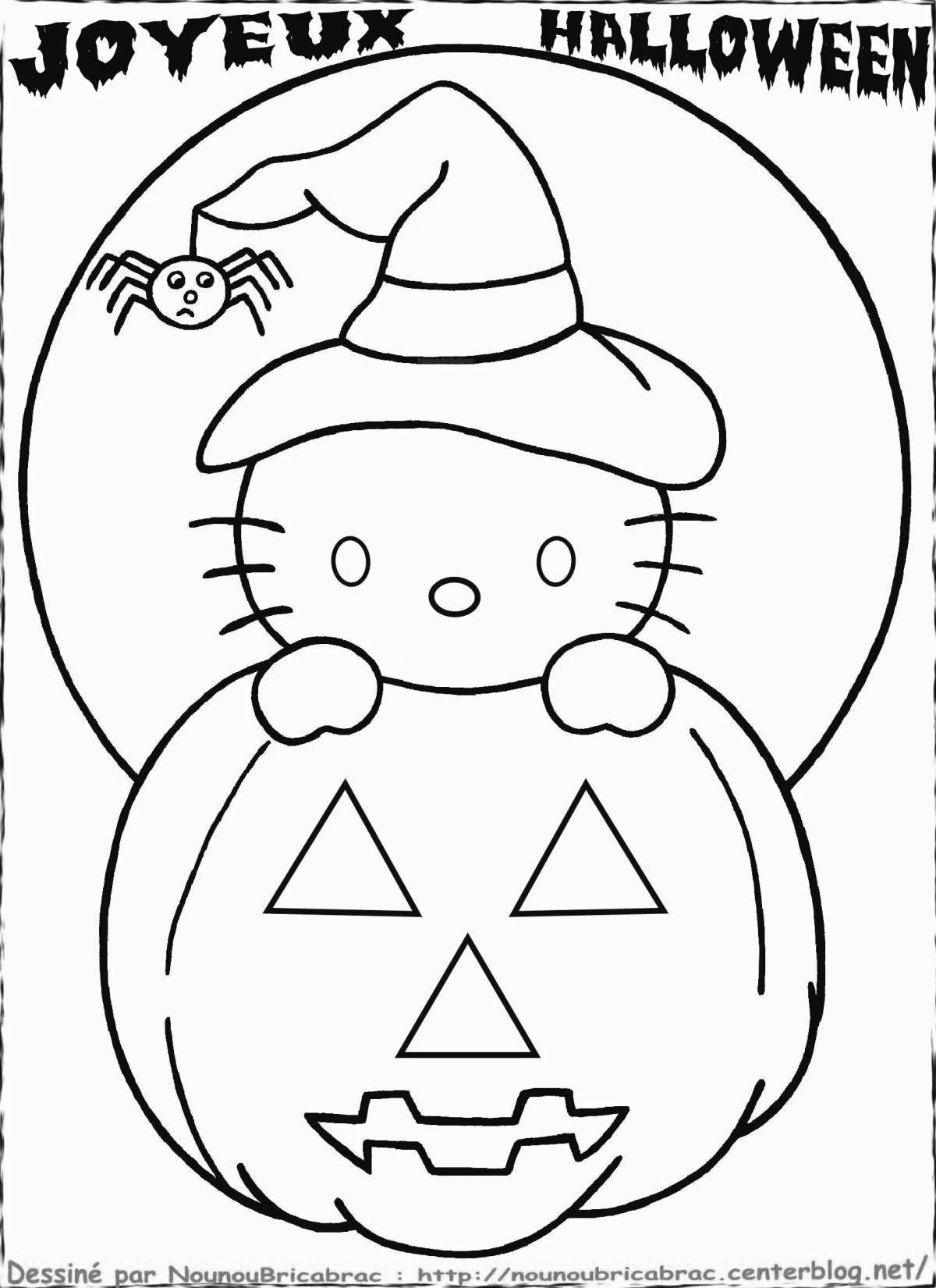 Spooky halloween kitty coloring book