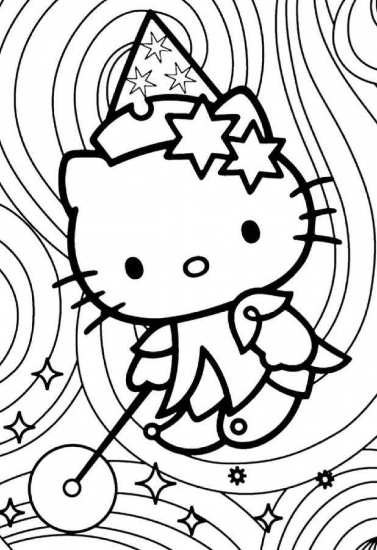 Spooky halloween kitty coloring book