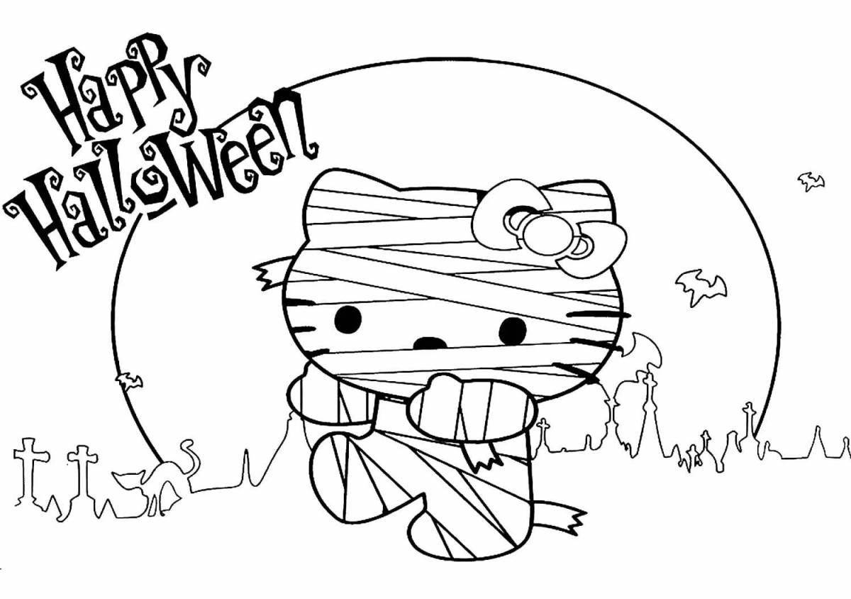 Disgusting halloween kitty coloring book