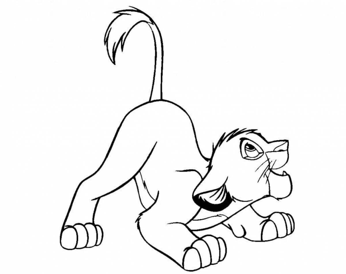 Coloring cute cat simba