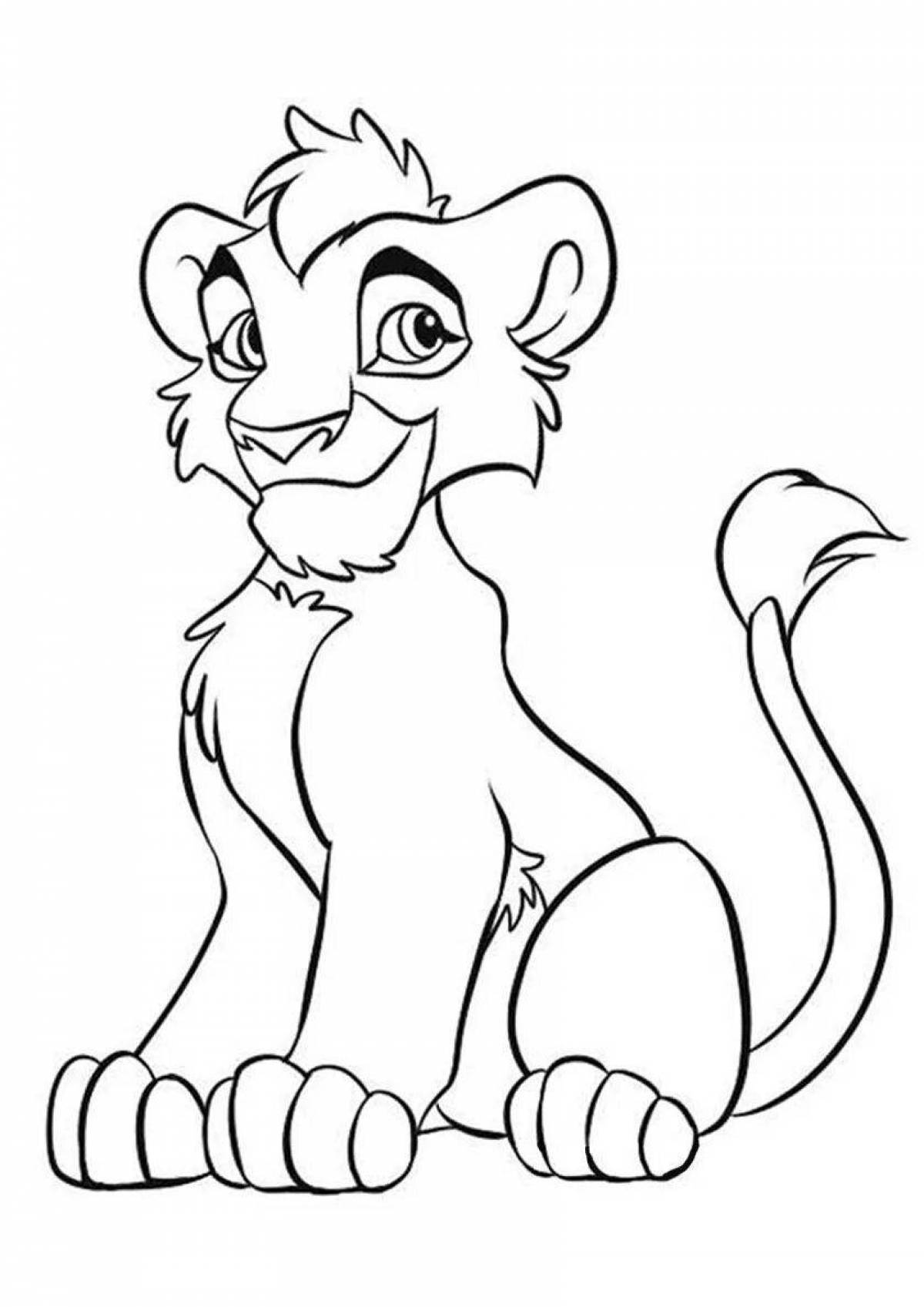 Coloring book brave cat Simba