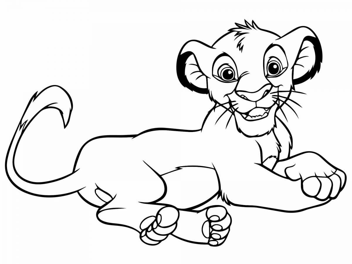 Coloring book fluffy cat Simba