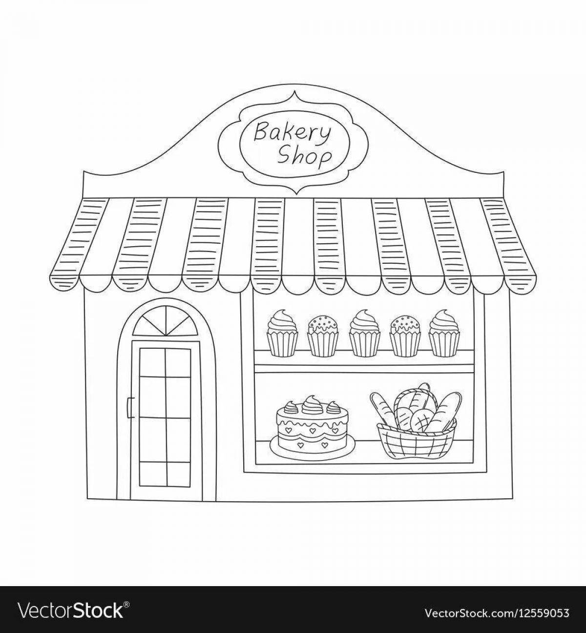 Glitter shop window coloring page