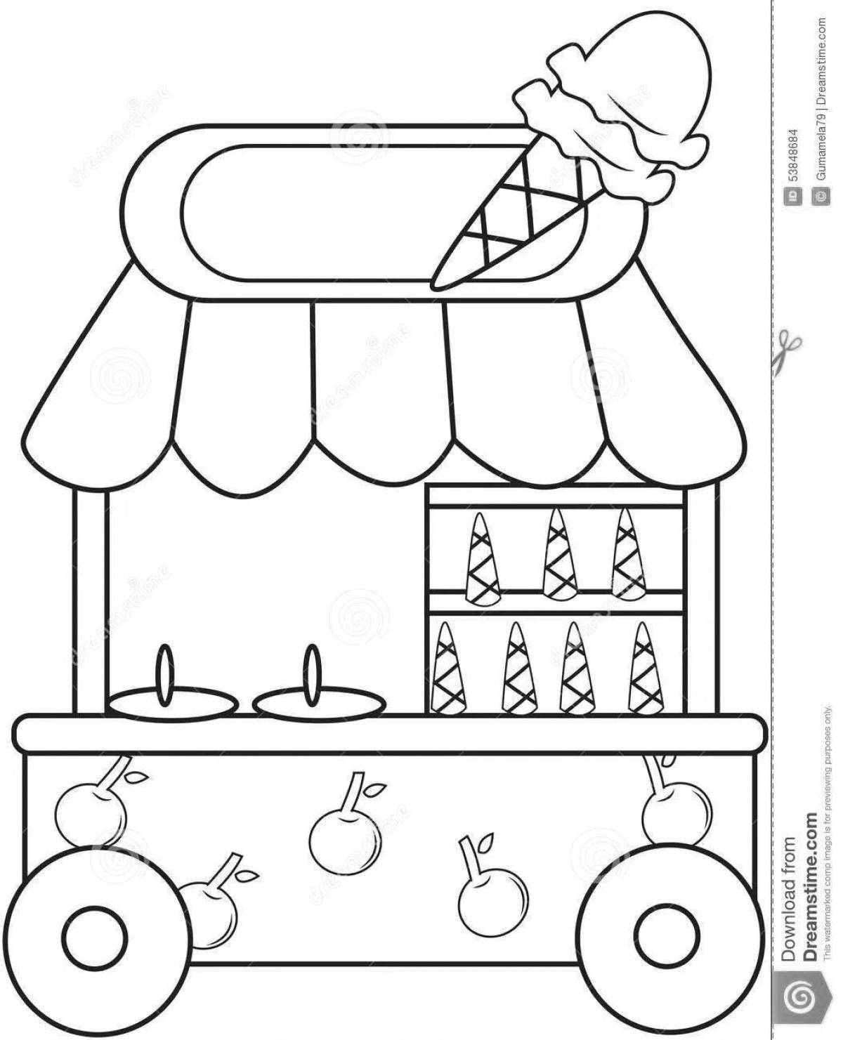 Beautiful shop front coloring page