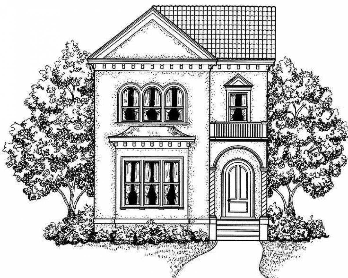 Colouring a stunning two-story house