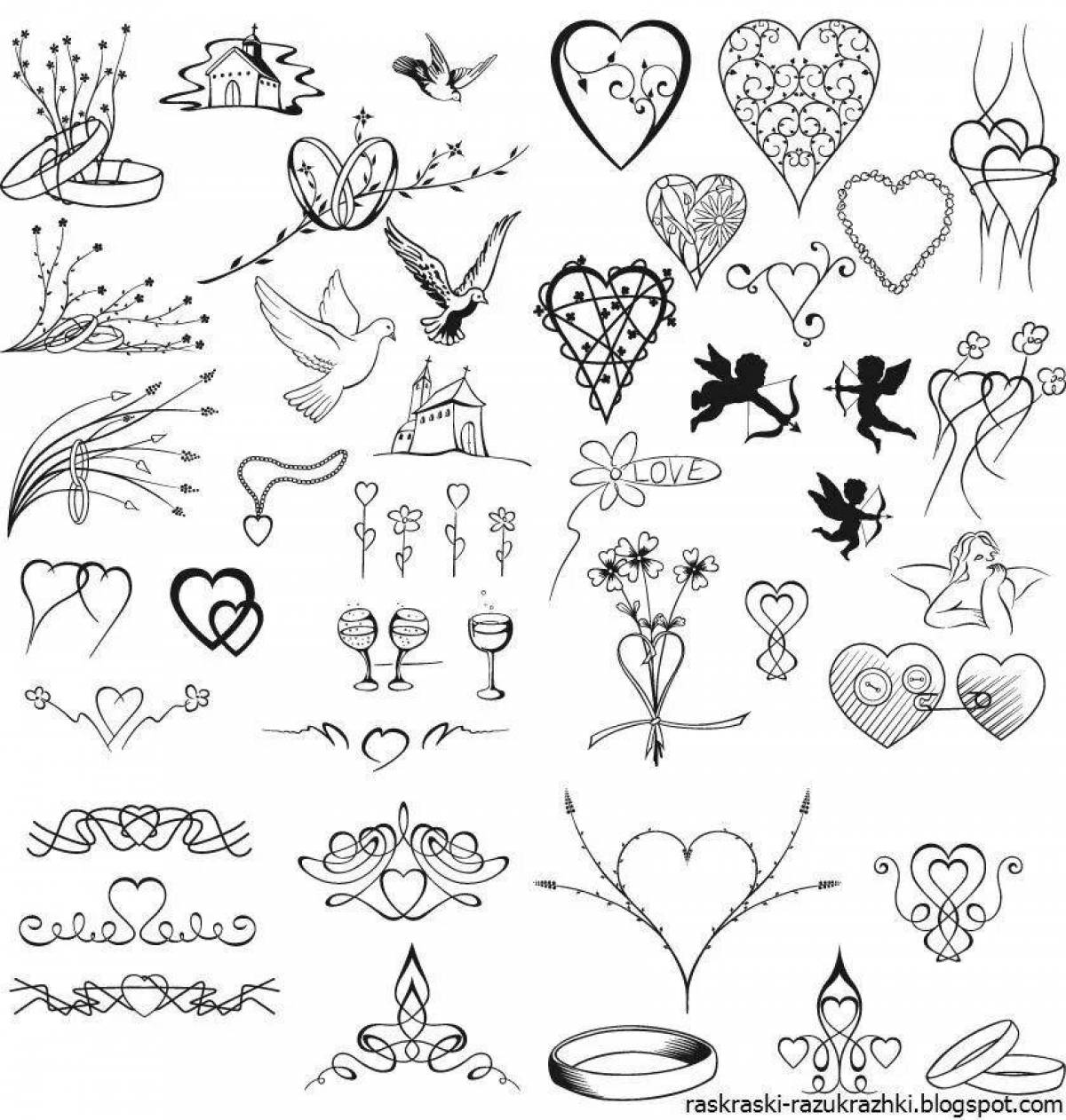 Playful mini tattoo coloring book