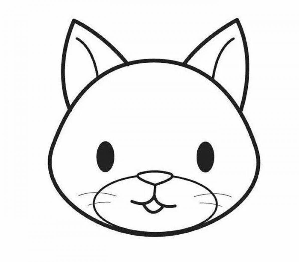 Coloring funny cat face