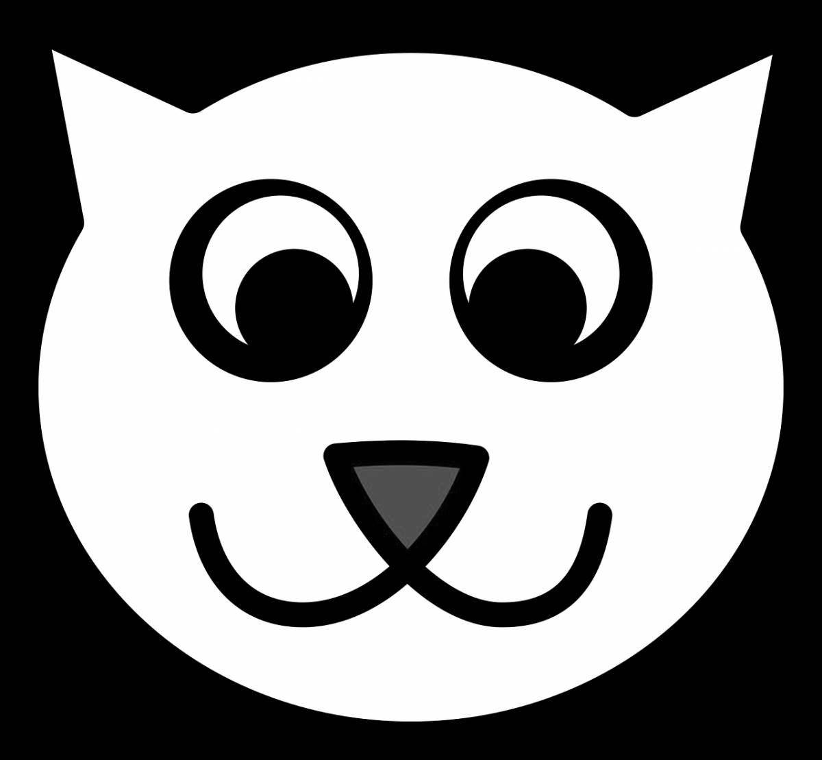 Funny cat face coloring page