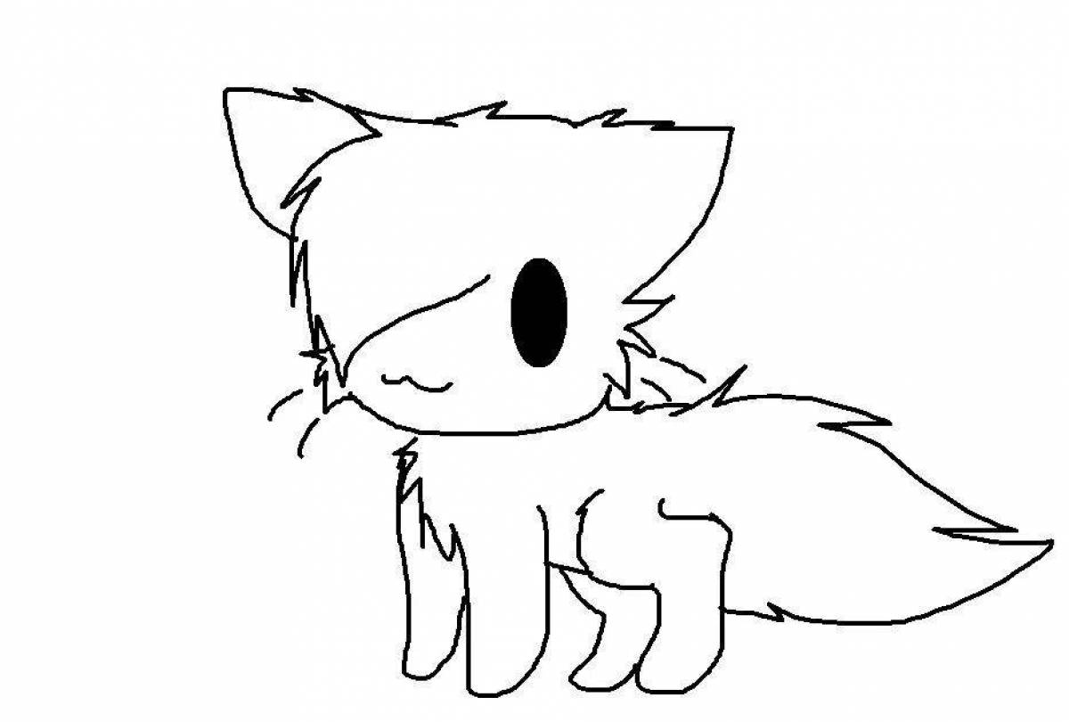Привлекательная раскраска аниме-кота