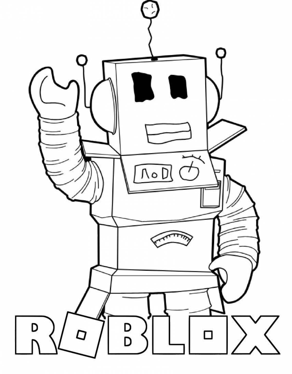 Joyful roblox characters coloring page