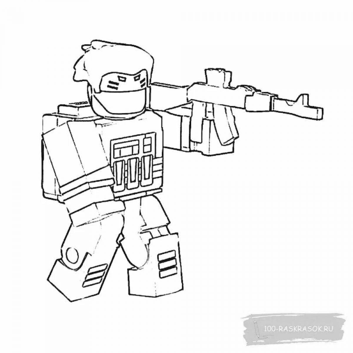 Charming roblox character coloring page