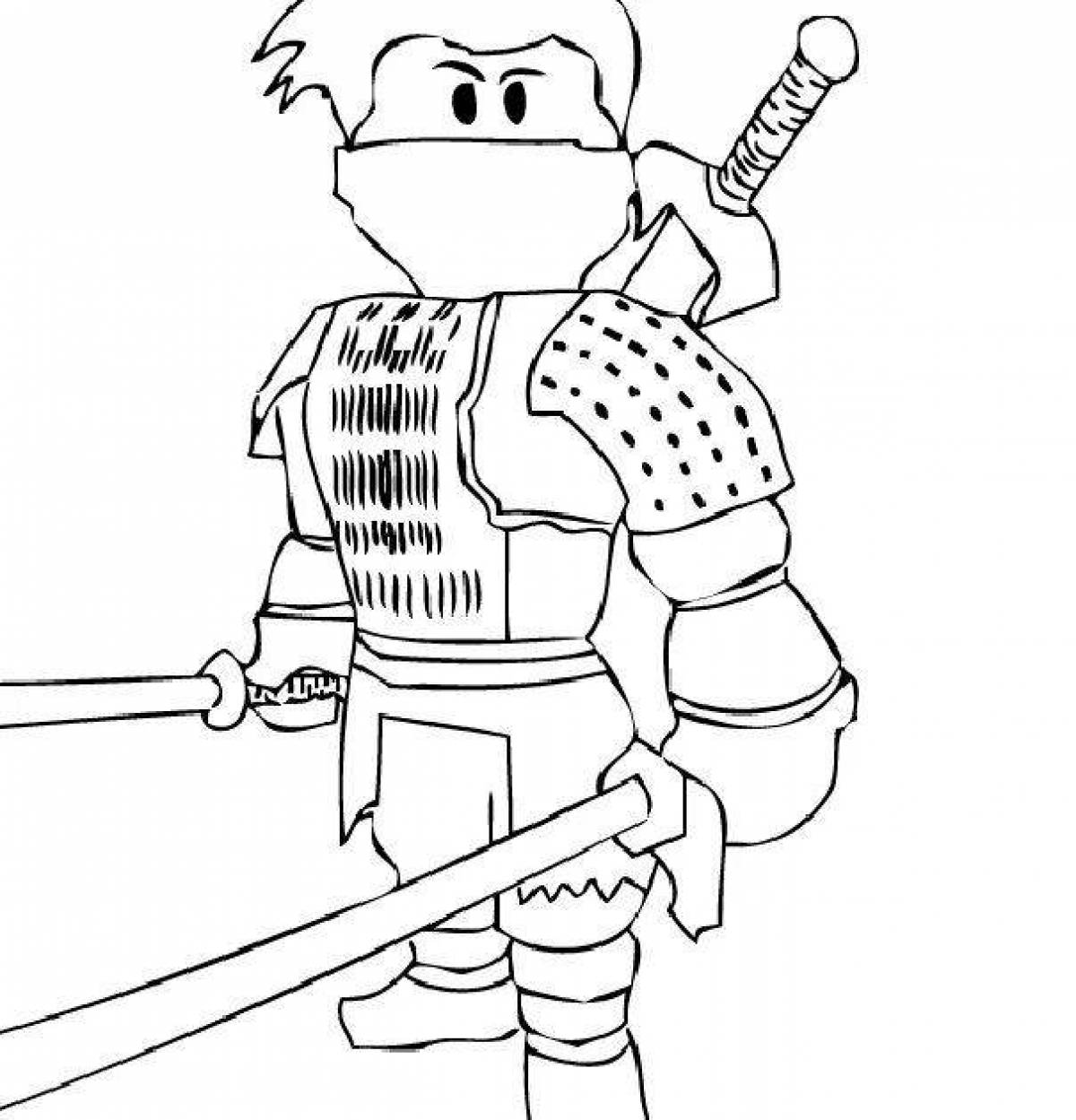 Roblox comic characters coloring page