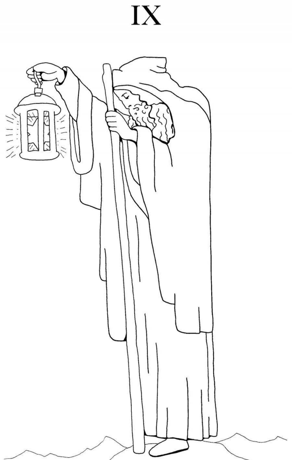 Waite's colorful tarot coloring page