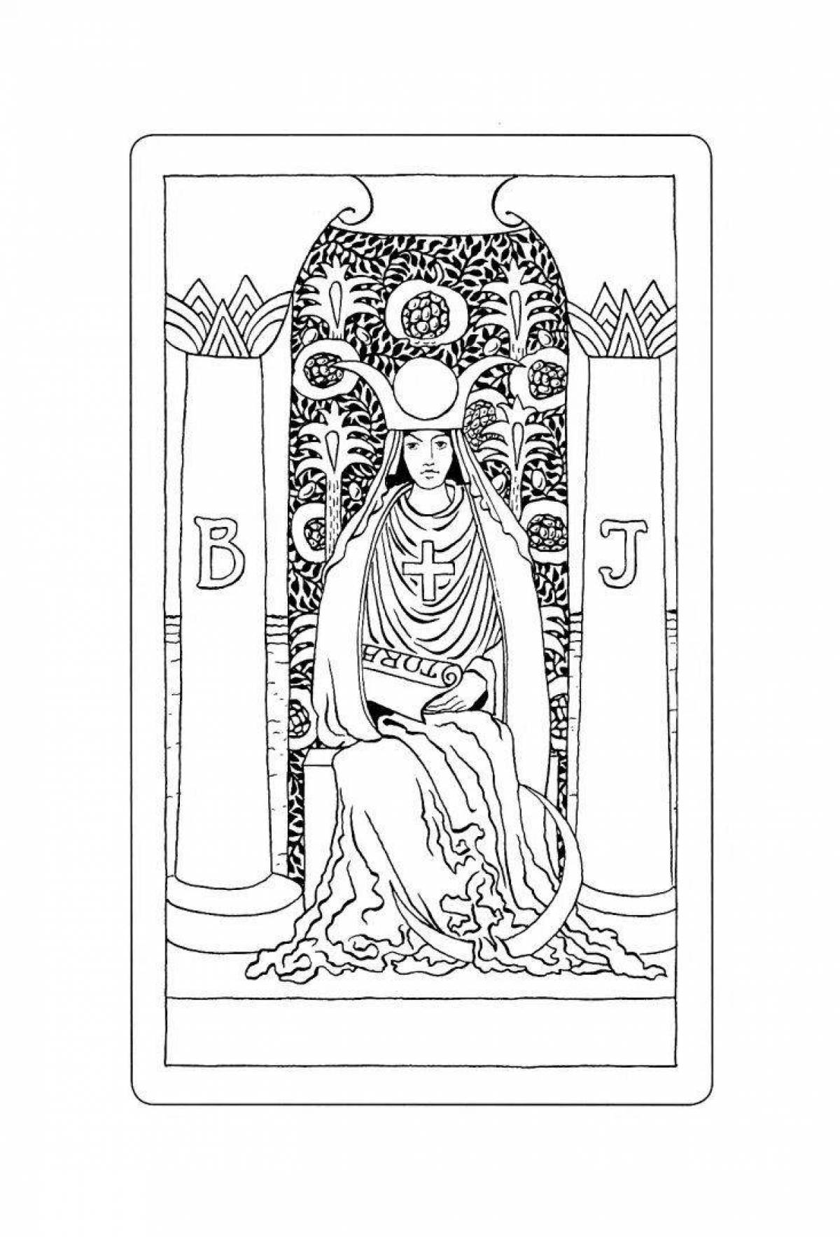 Waite's charming tarot coloring book