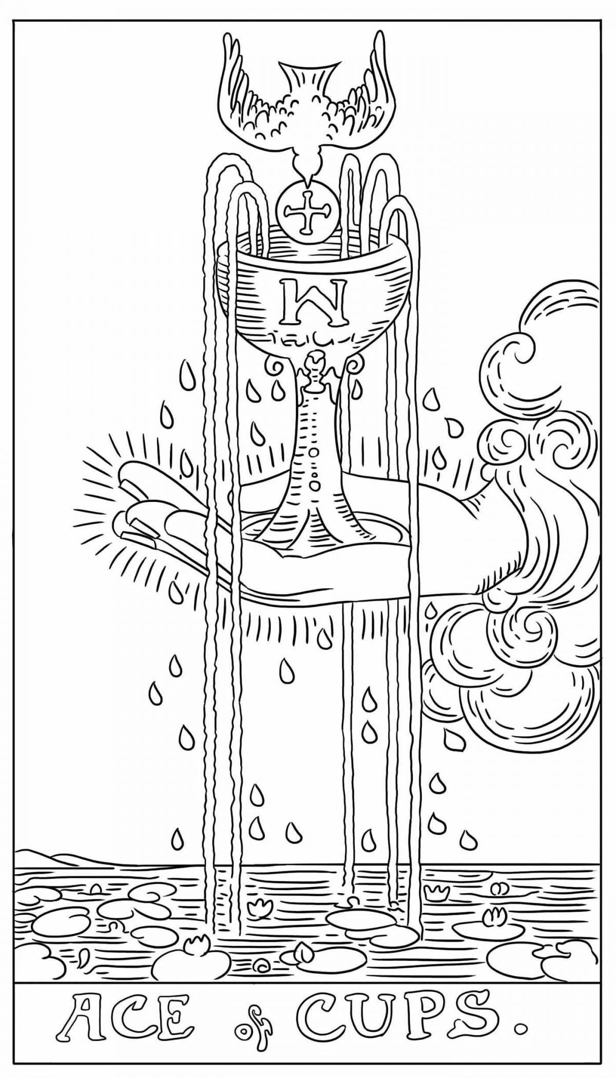 Waite's glowing tarot coloring page