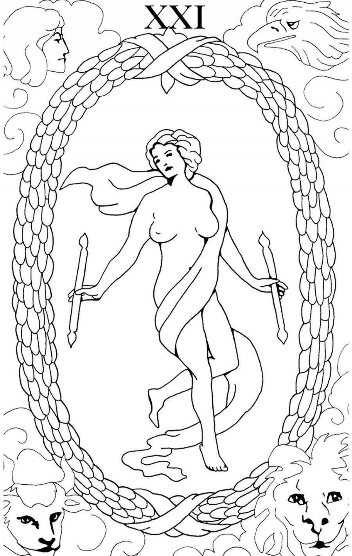 Waite's elegant tarot coloring book