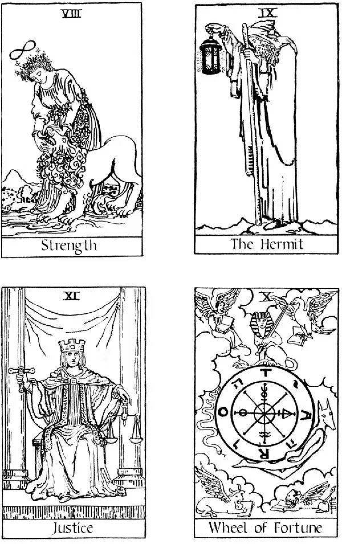 Waite's playful tarot coloring page