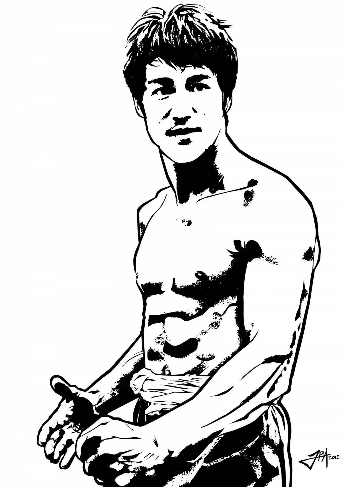 Majestic bruce lee coloring