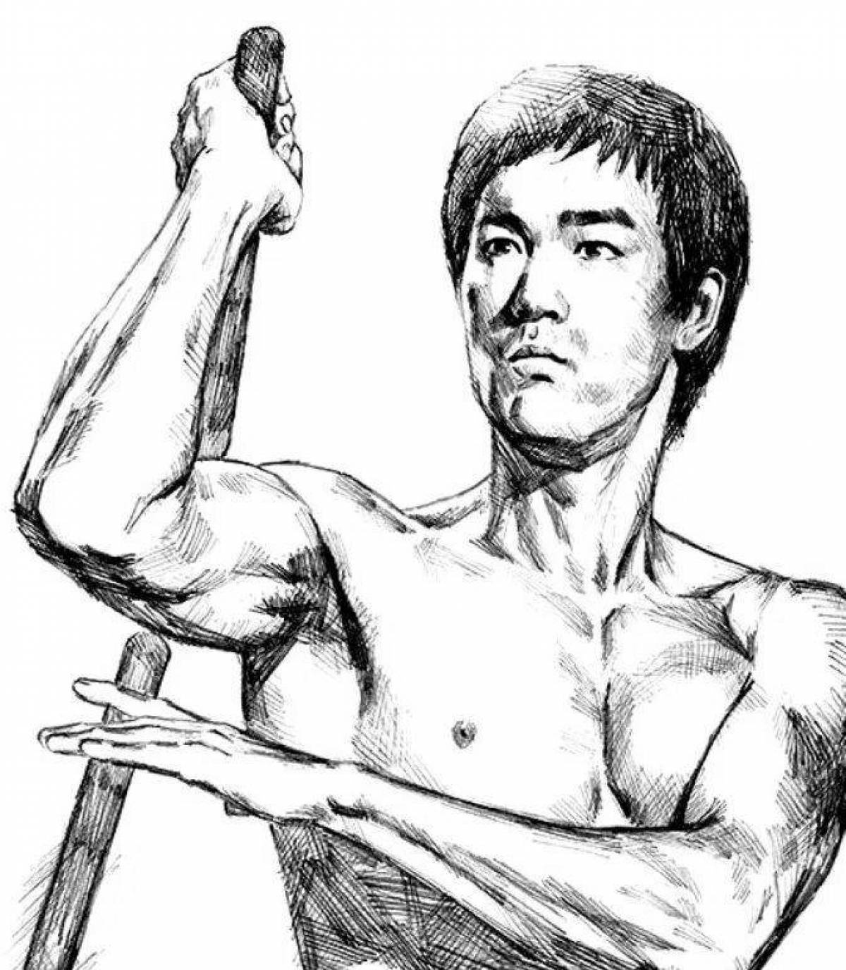 Coloring page cheeky bruce lee