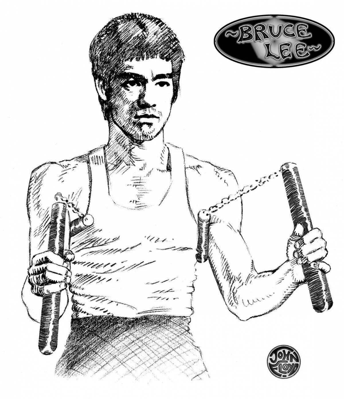 Coloring book dazzling bruce lee