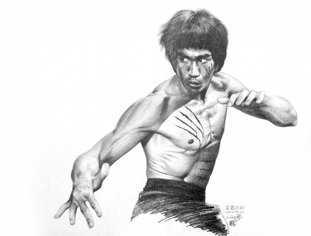 Bruce lee's glitter coloring