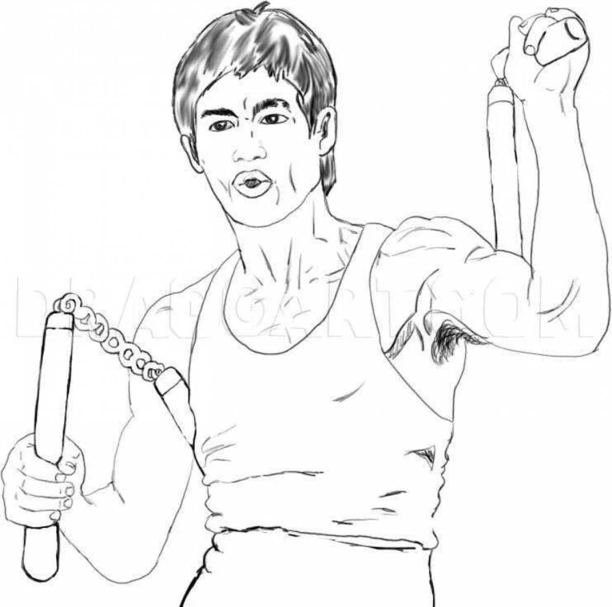 Bruce lee colorful coloring