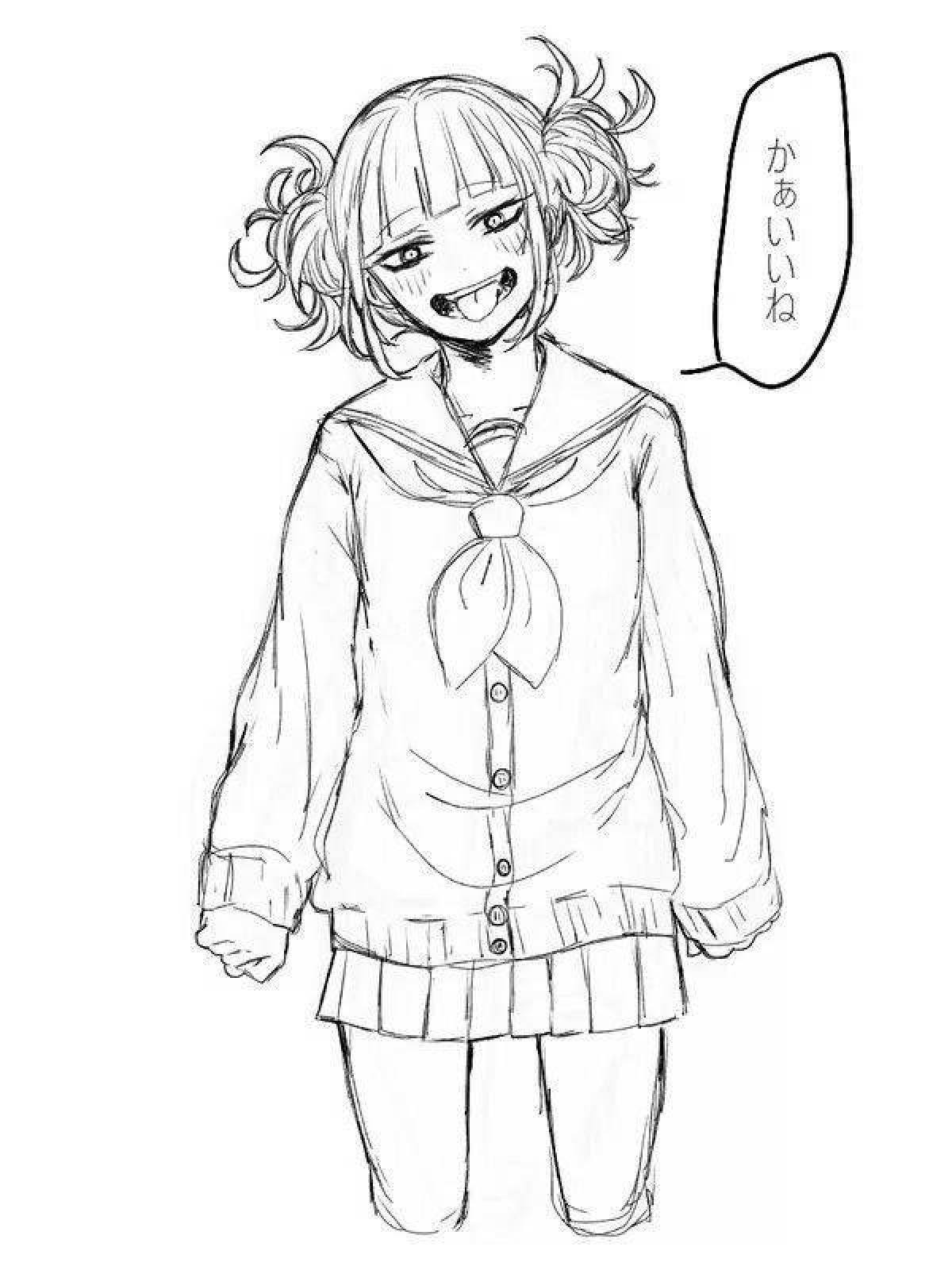 Colorful toga himiko coloring page