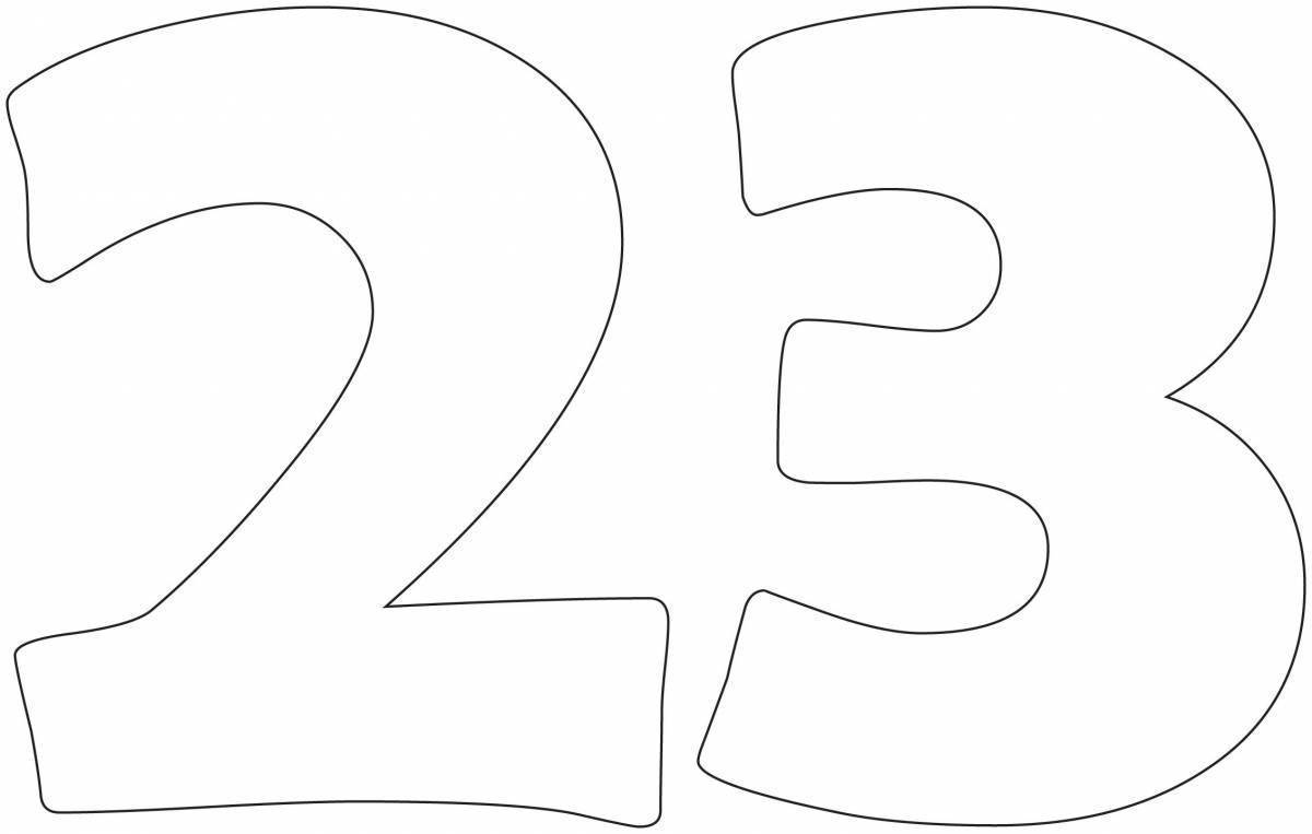 3 шаблон для вырезания Раскраски Цифры 23 (28 шт.) - скачать или распечатать бесплатно #9465