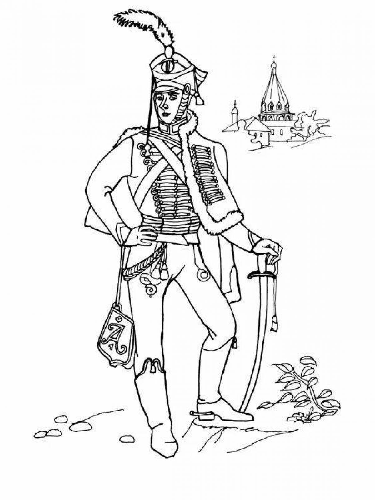 Французский солдат 1812 раскраска