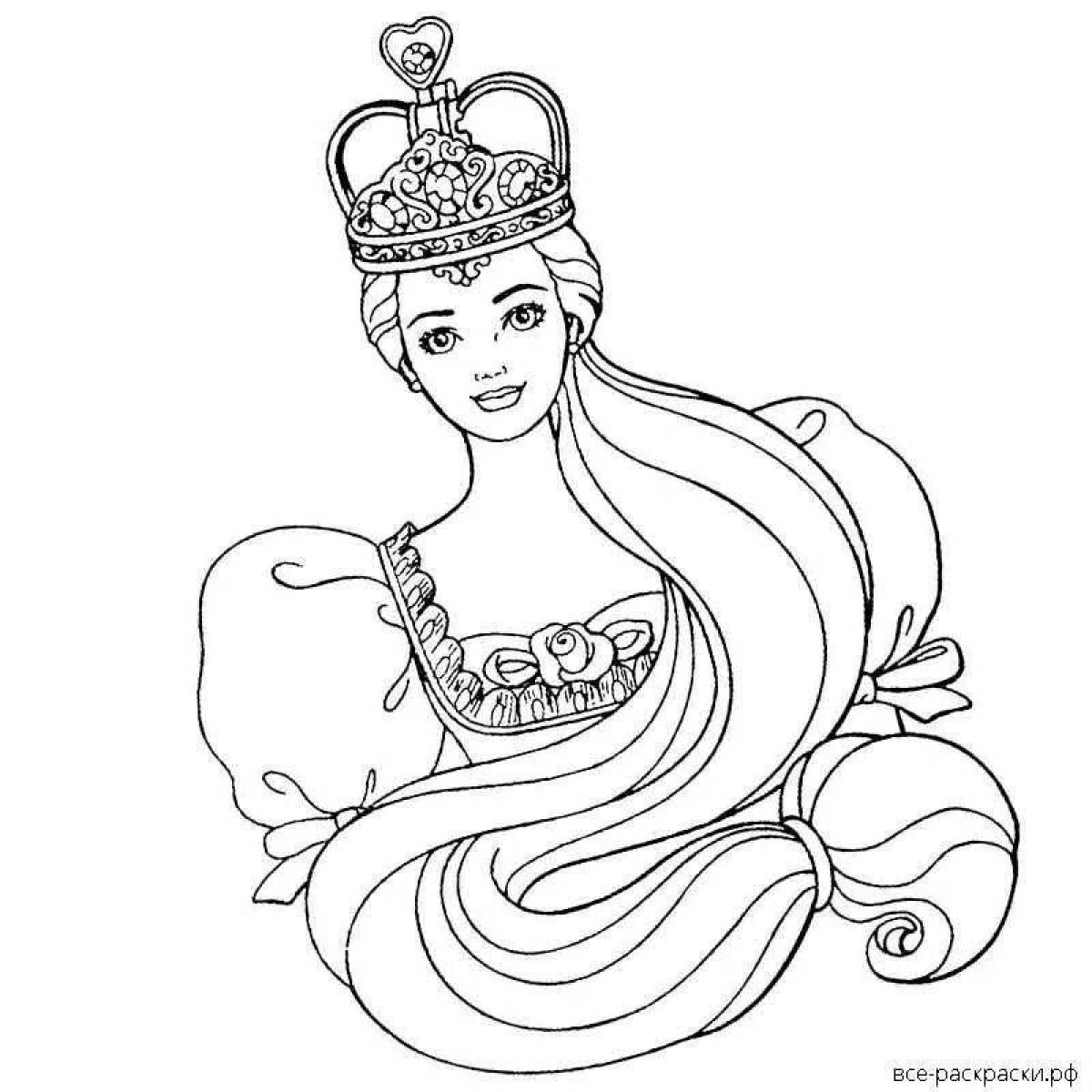 Раскраски принцес с короной