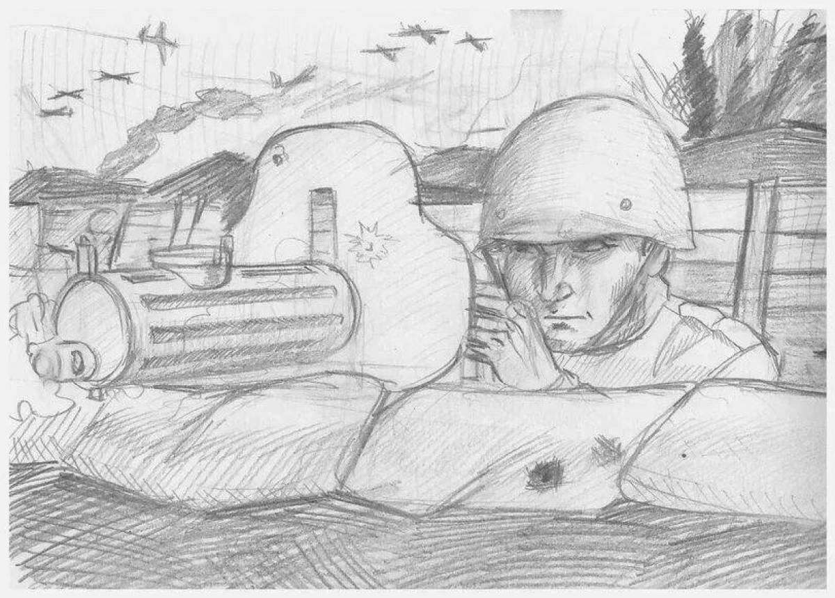 Военный рисунок карандашом легкий. Зарисовки на тему войны. Зарисовки на военную тему.