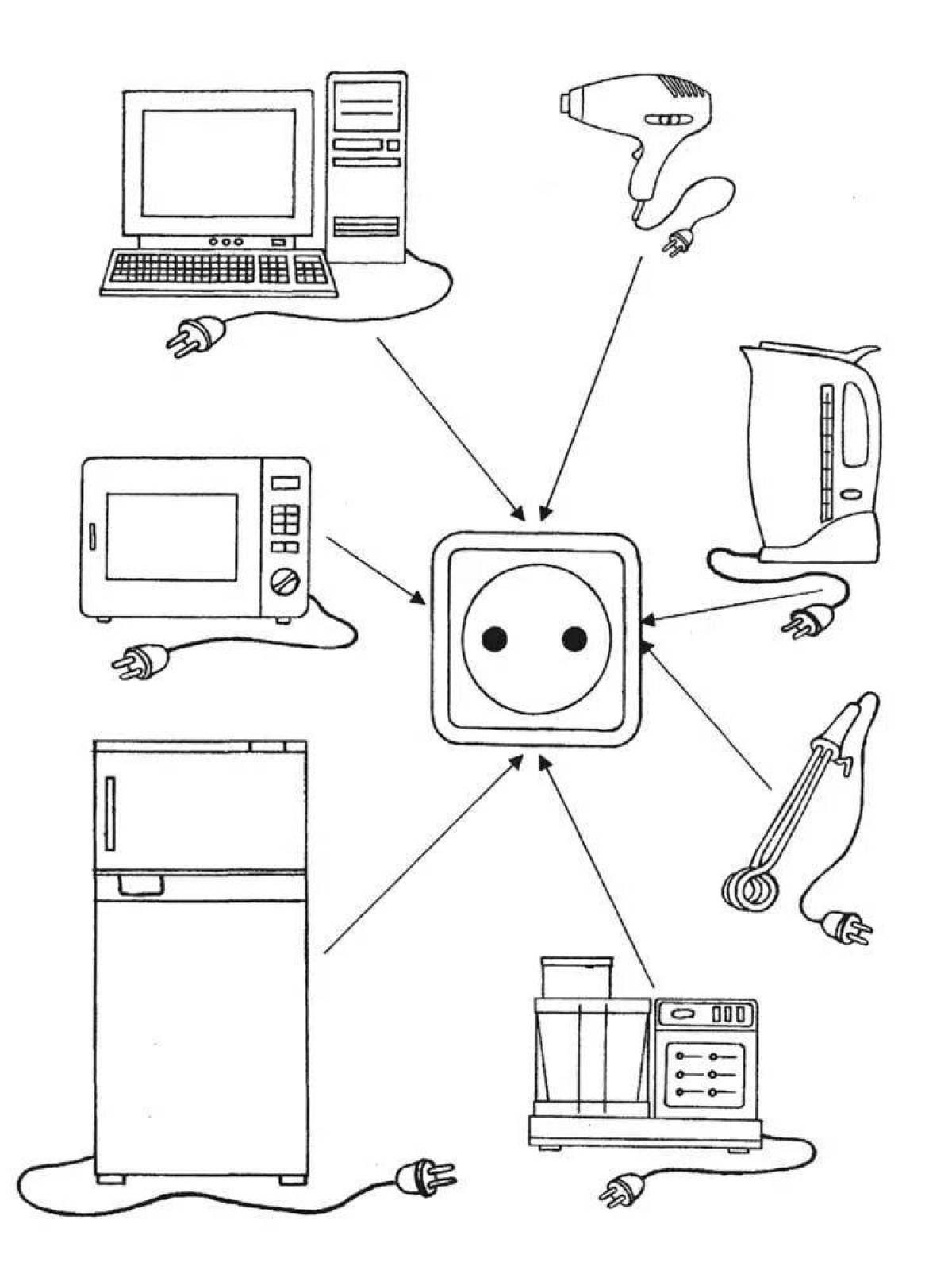 Электроприборы раскраски для детей