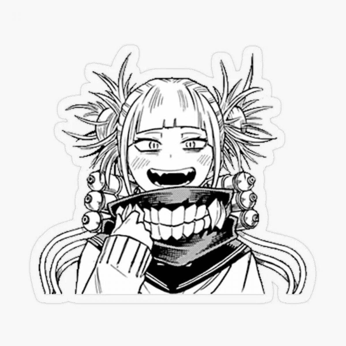 Himiko glowing toga coloring page