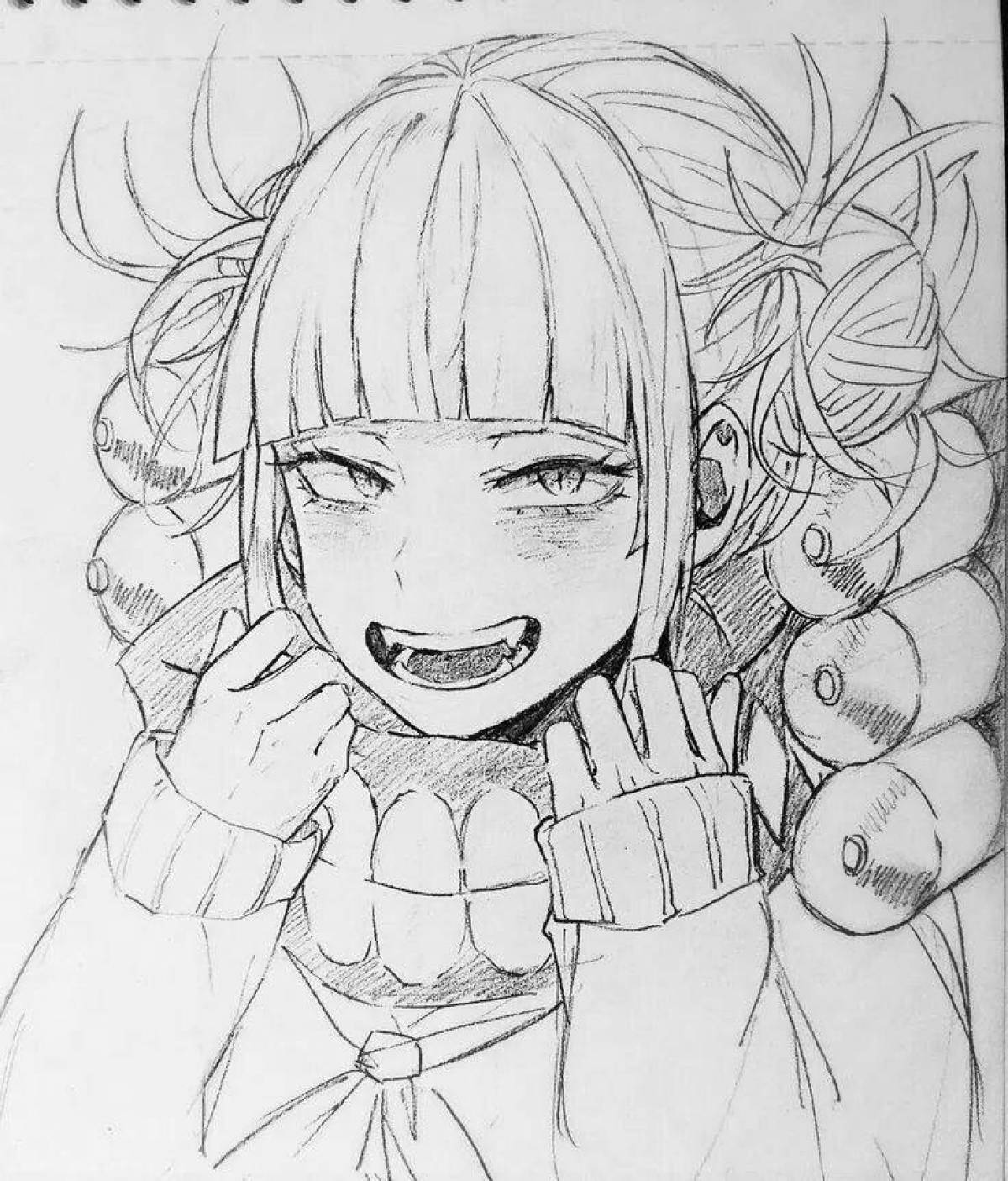 Fascinating toga himiko coloring page