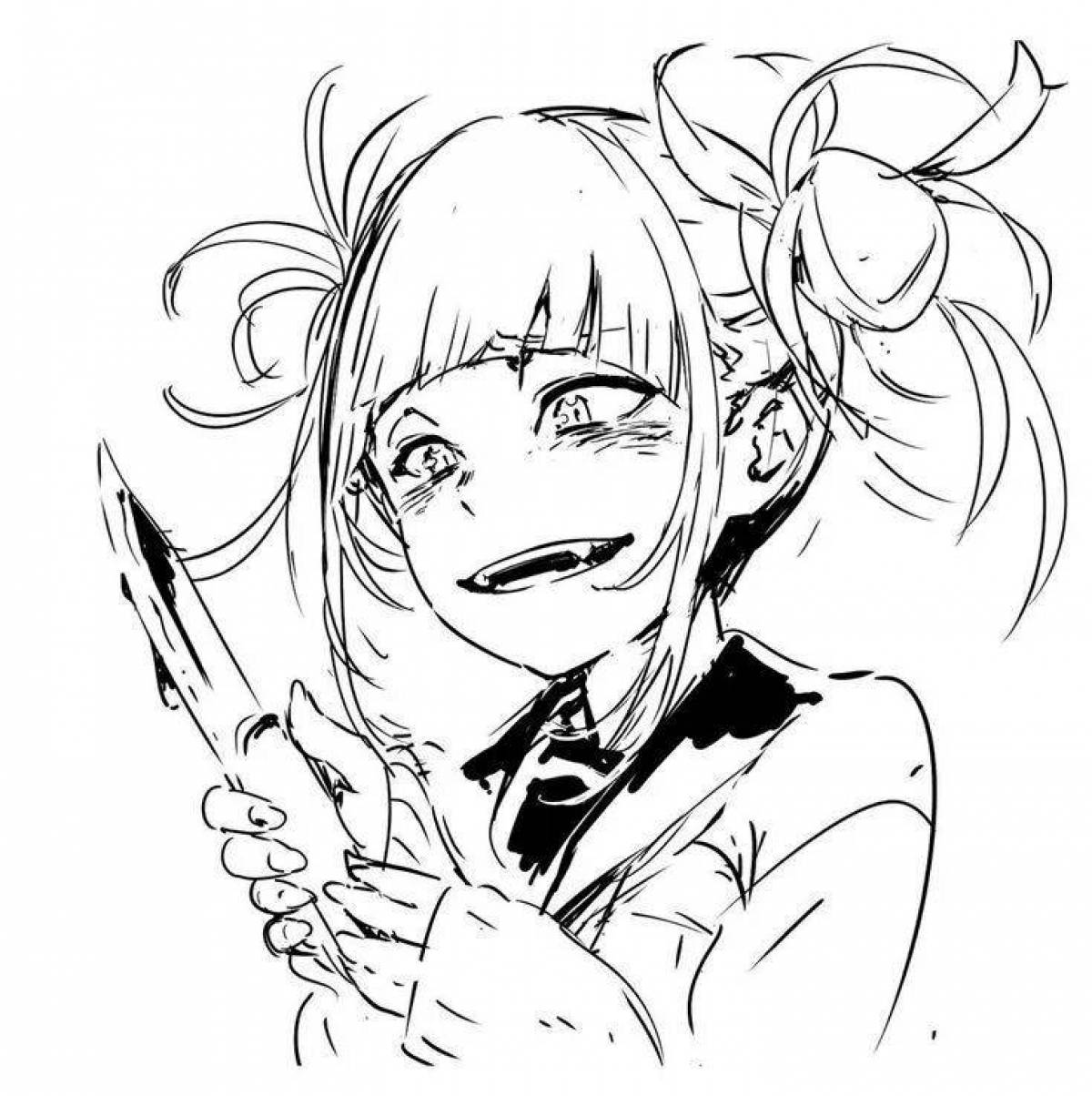 Amazing toga himiko coloring page