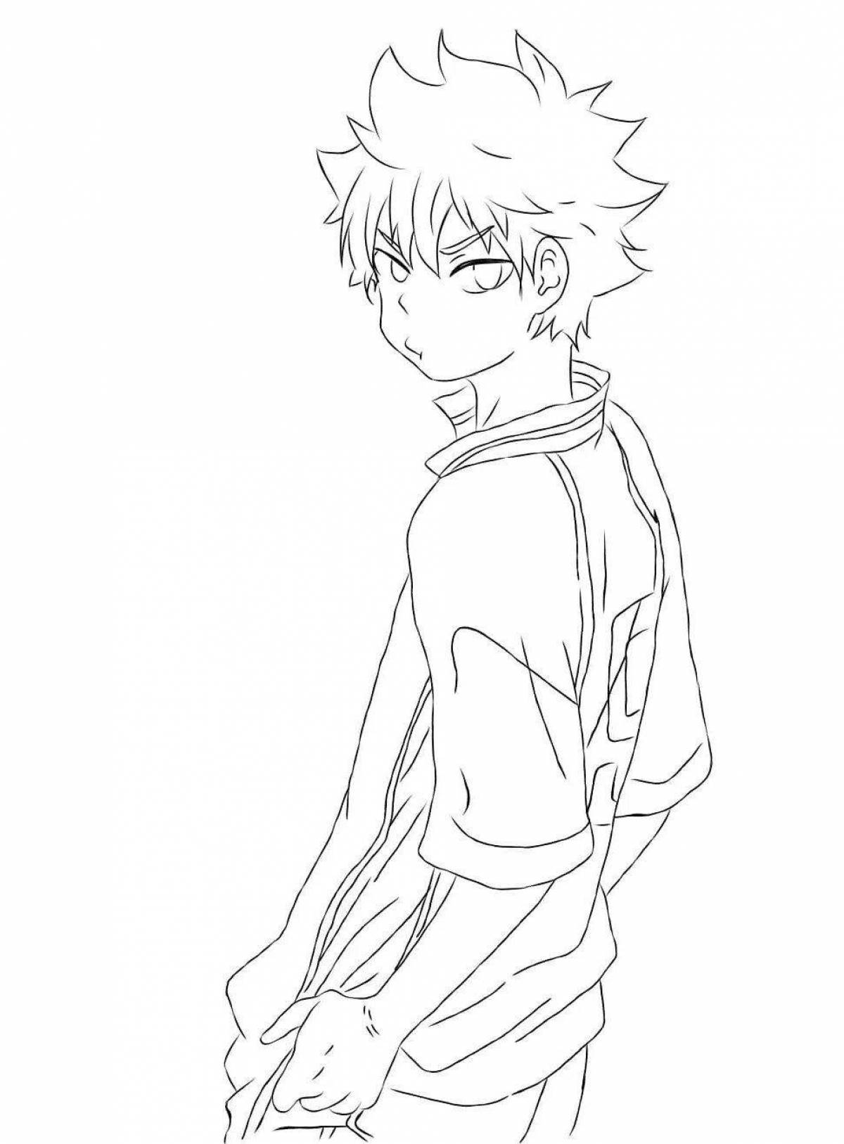 Hinata's amazing volleyball coloring page